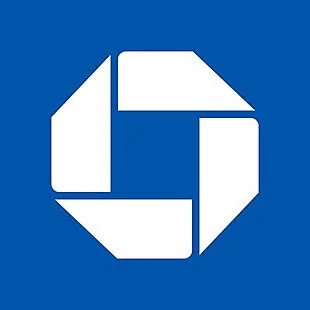 Chase Bank logo depicted in blue and white.