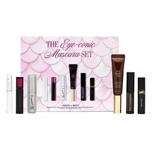 The Eye-conic Mascara Set features a variety of mascaras including brands like Wander Beauty, Tarte, Anastasia Beverly Hills, and Yves Saint Laurent.