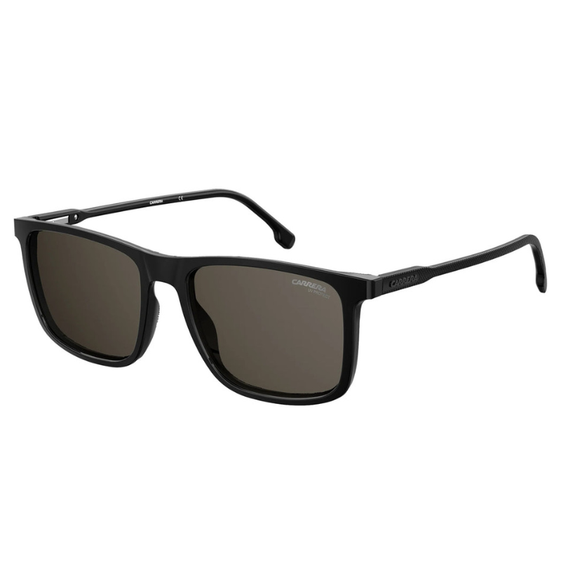Black Carrera sunglasses with rectangular lenses and thin arms.
