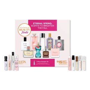 Ulta Beauty's \“Eternal Spring\“ sampler kit includes nine perfume samples, each offering a fresh scent to enliven the fall, along with a $15 gift card.