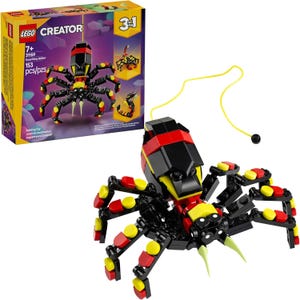 LEGO Creator 3-in-1 Surprising Spider set, for ages 7 and up, includes 153 pieces.