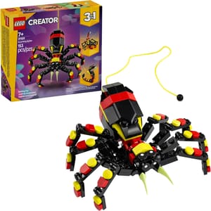 LEGO Creator 3-in-1 Surprising Spider set, for ages 7 and up, includes 153 pieces.