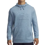 Light blue Under Armour hoodie with embroidered logo and front pouch pocket.