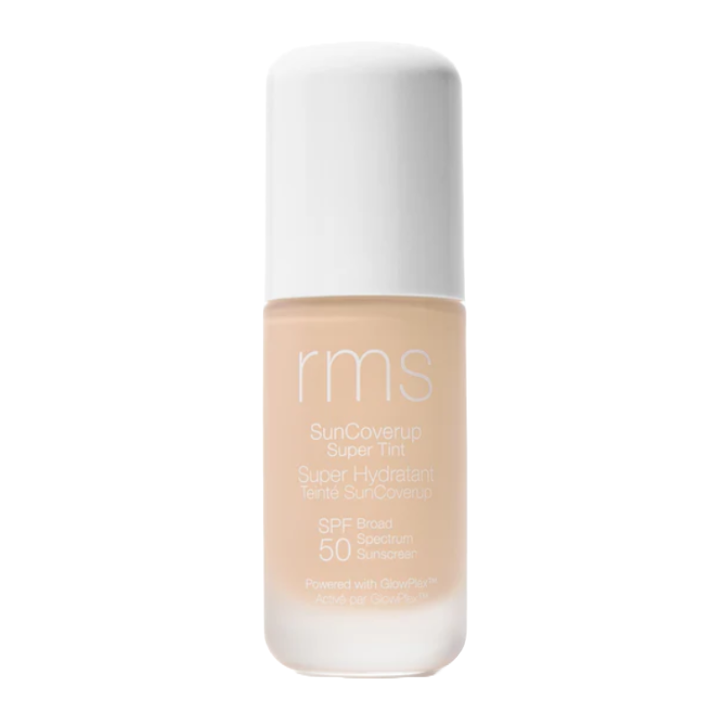 RMS SunCoverup Super Tint SPF 50 is a broad-spectrum sunscreen and super hydrating tinted moisturizer, formulated with GlowPlex.