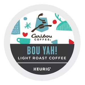 Caribou Coffee \“Bou Yah!\“ Light Roast Coffee, compatible with Keurig machines.