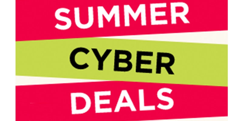 pink and green banner advertising kohls summer cyber sale
