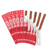 CHOMPS snack sticks, individually wrapped, featuring grass-fed beef, no sugar, and zero carbs. Packaging is red with nutritional info highlighted.