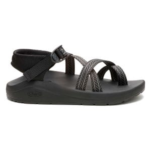 A black Chaco sandal featuring adjustable straps, a cushioned footbed, and sturdy rubber sole, designed for comfort and versatility in outdoor activities.