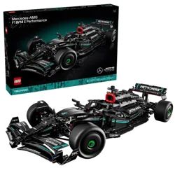 LEGO Technic set 42141 features the Mercedes-AMG F1 W14 E Performance race car, recommended for ages 18+ and includes 1,642 pieces.