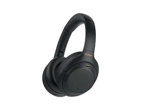 Black over-ear headphones with a minimalistic design and Sony branding, featuring large cushioned ear cups.
