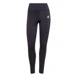 Black adidas leggings with a high-waisted design and the adidas logo on the upper left.
