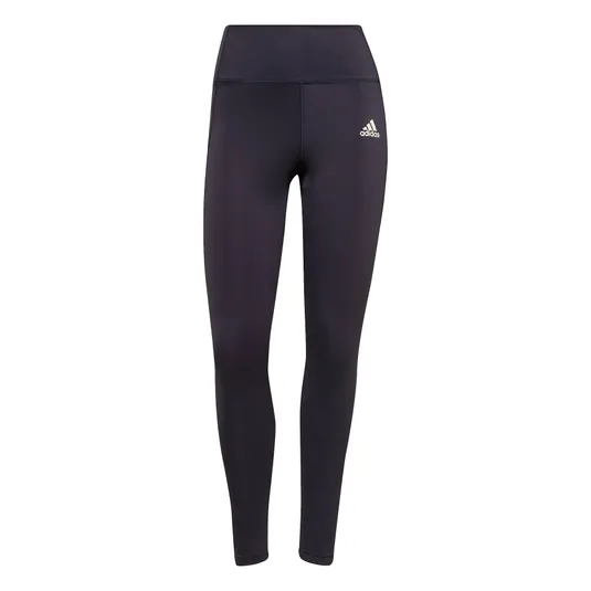 Black adidas leggings with a high-waisted design and the adidas logo on the upper left.