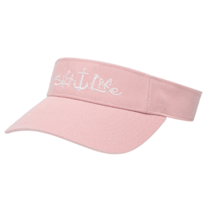 A pink visor cap featuring the embroidery \“Salt Life\“ with an anchor integrated into the design.