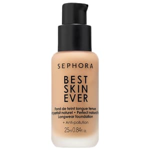Sephora Best Skin Ever Foundation is a longwear foundation that offers a natural finish with anti-pollution properties, available in a 25ml (0.84 fl. oz.) bottle.