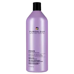 Pureology Hydrate Shampoo, 1L bottle, designed for dry, color-treated hair, featuring an AntiFadeComplex and 100% vegan ingredients.