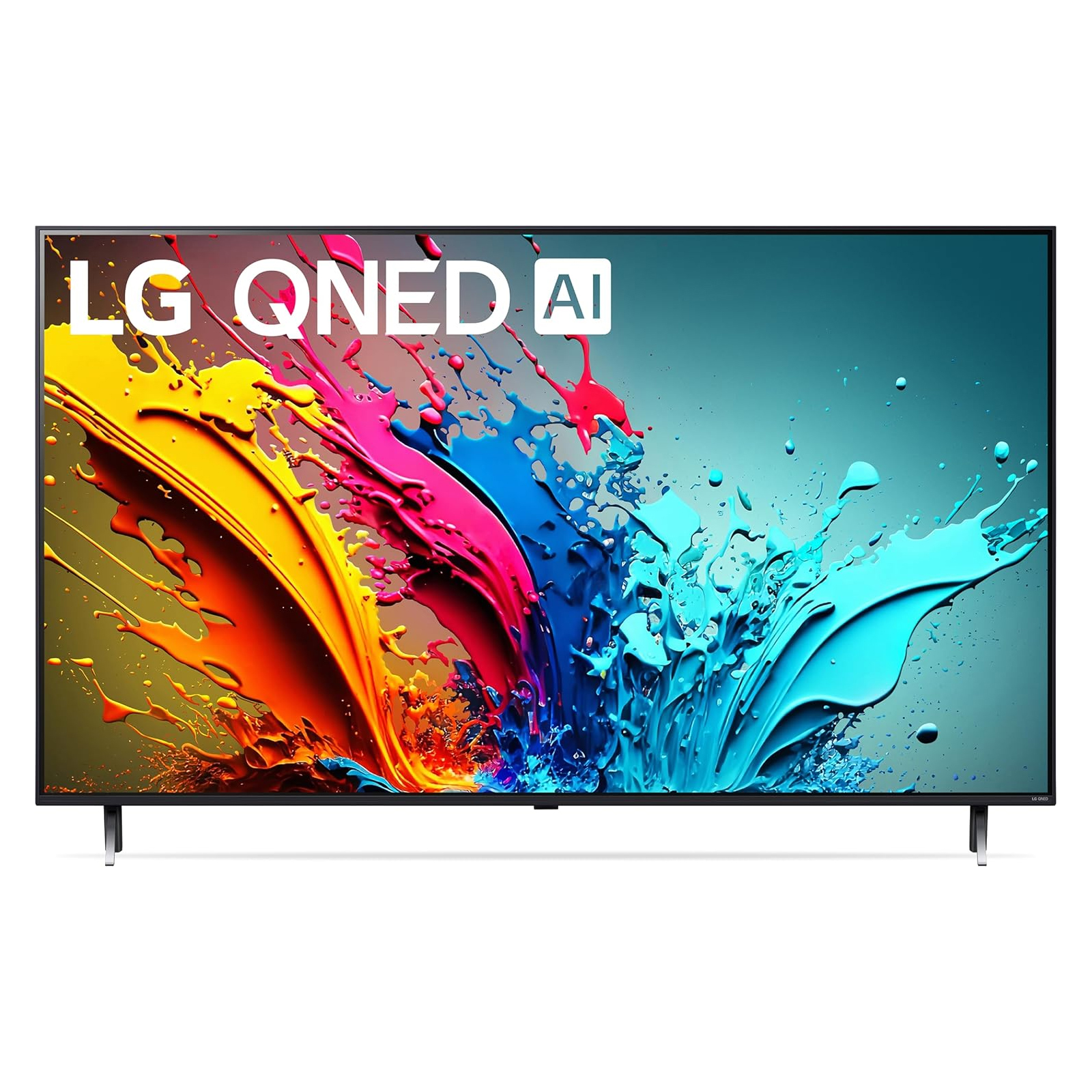 LG 55\“ QNED 4K Smart TV featuring AI technology, with vivid colors and a sleek design for enhanced picture quality and modern aesthetics.