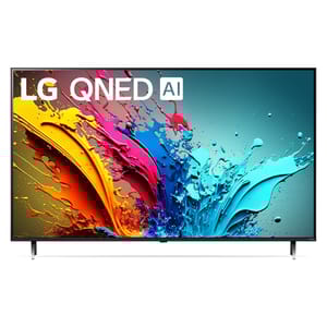 LG 55\“ QNED 4K Smart TV featuring AI technology, with vivid colors and a sleek design for enhanced picture quality and modern aesthetics.