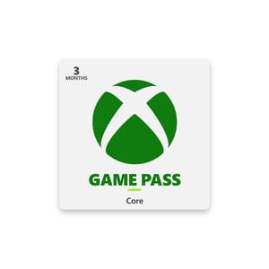 A card displaying the Xbox Game Pass Core logo, indicating a 3-month subscription to the service.