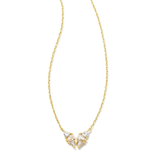 The Blair Gold Butterfly Pendant Necklace features a delicate gold chain with a center butterfly pendant adorned with crystal accents, merging elegance and whimsy.