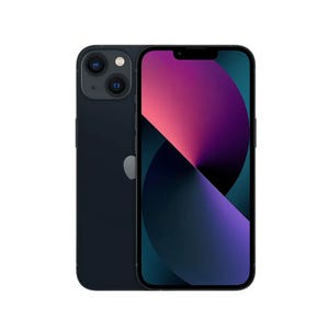 A smartphone with a dual-camera setup on the back and a colorful display on the front, resembling an iPhone model.