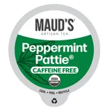 Maud's Artisan Tea, Peppermint Pattie, caffeine-free, USDA Organic. Cool, peel, recycle.