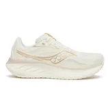 Cream-colored running shoe featuring a lightweight mesh upper, subtle branding, and a cushioned midsole for comfort and support.