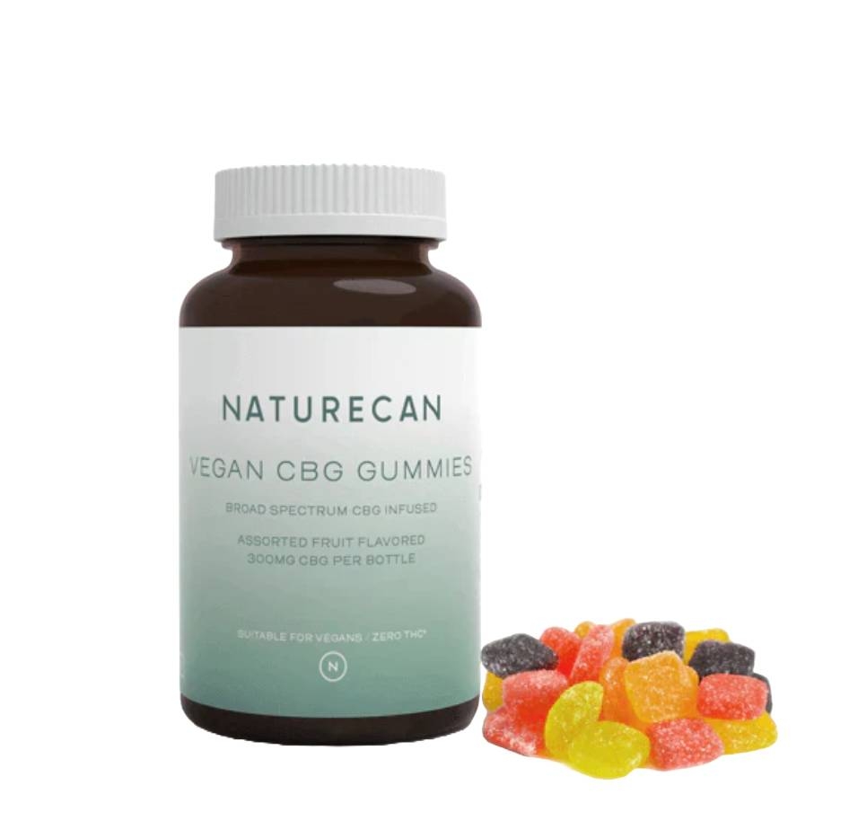 Naturecan Vegan CBG Gummies are broad-spectrum, CBG-infused, fruit-flavored gummies with 300mg CBG per bottle. The product is suitable for vegans and contains zero THC.