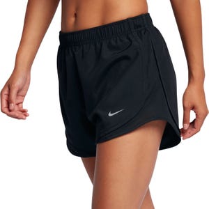 Black athletic shorts with an elastic waistband and a small Nike logo.