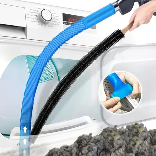 Dryer vent cleaning kit with a flexible, extendable brush designed for removing lint buildup from dryer vents and ducts.