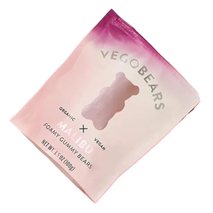 Package of VegoBears organic and vegan foamy gummy bears.