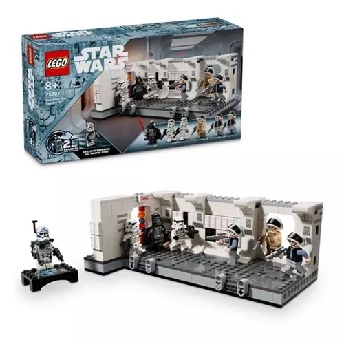 LEGO Star Wars set 75337, depicting a scene with figures in a hallway, suitable for ages 8 and up.