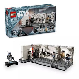 LEGO Star Wars set 75337, depicting a scene with figures in a hallway, suitable for ages 8 and up.