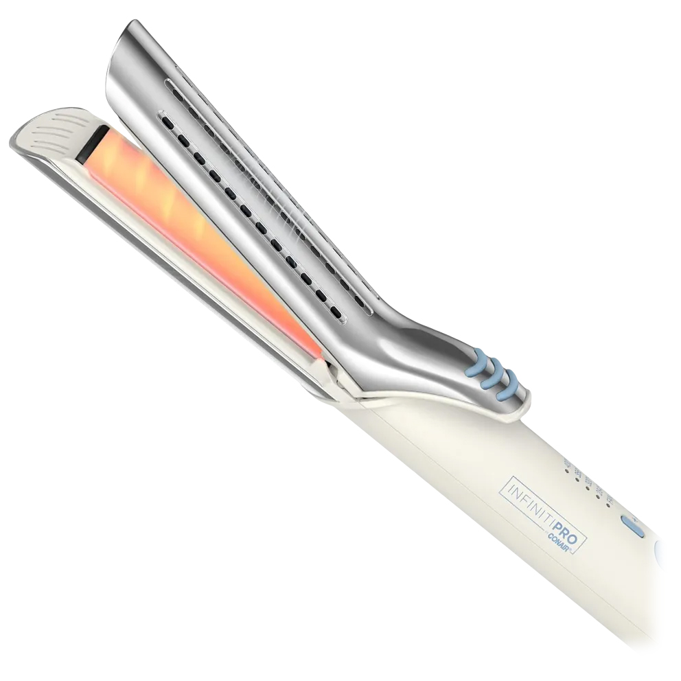 Conair InfinitiPro Curl & Straighten provides both curling and straightening functions with a heating element. It combines an innovative design with ceramic technology for efficient styling.