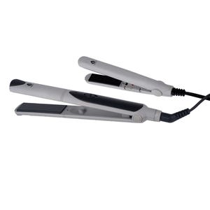 Two Pursonic hair straighteners, one larger and one smaller, both in white with black plates, and featuring power switches and rotating cords for easy use.