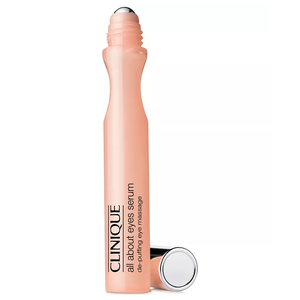 Clinique All About Eyes Serum for depuffing eye massage.