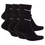 A set of black ankle socks with a white swoosh logo.