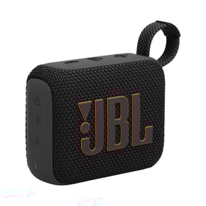 The JBL Go 4 is a compact, portable Bluetooth speaker with durable fabric material, featuring easy-to-use side buttons and a convenient carrying loop, designed for on-the-go music streaming.