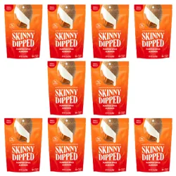 Nine packages of Skinny Dipped Pumpkin Spice Almonds, each containing 3.5 ounces, arranged in a grid.