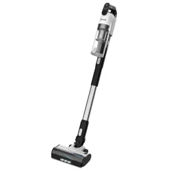 A Levoit cordless stick vacuum cleaner with a sleek design and transparent dustbin.