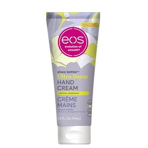 eos Ultra Derm Hand Cream, vanilla cashmere scent, 2.5 fl oz, designed for lasting moisture and handwashing durability.