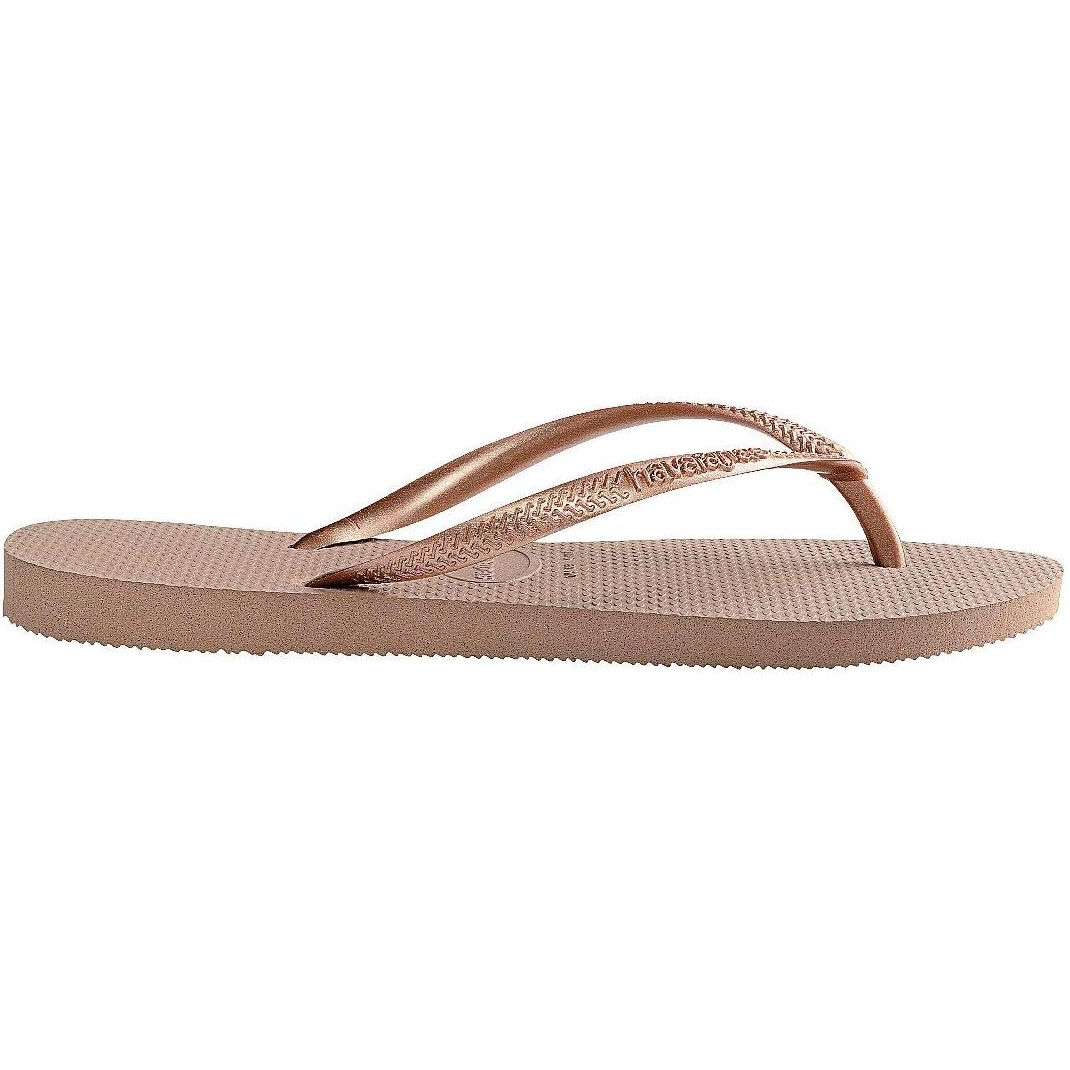 A beige flip-flop sandal with textured straps and a textured footbed.