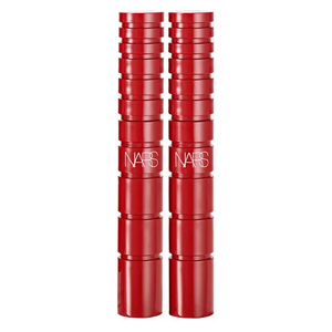 Two stacked red NARS lipstick tubes with the brand logo visible.