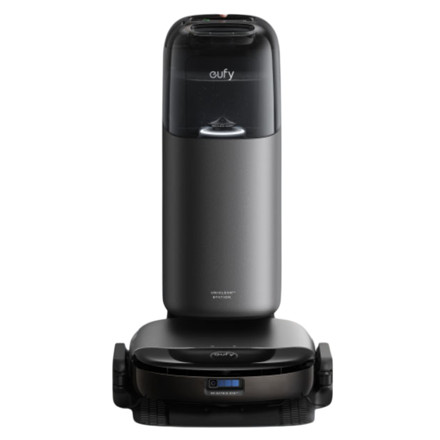 Eufy robotic vacuum with automated dustbin station.