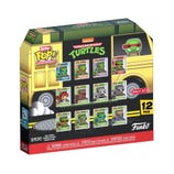 Bitty Pop! Collector Pack featuring 12 Teenage Mutant Ninja Turtles vinyl figures, including Leonardo, Michelangelo, Donatello, and Raphael, along with April O'Neil, Splinter, and others. Exclusive to Target.
