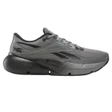 Gray Reebok running shoe with a thick, cushioned sole and black accents, featuring the Reebok logo on the side.