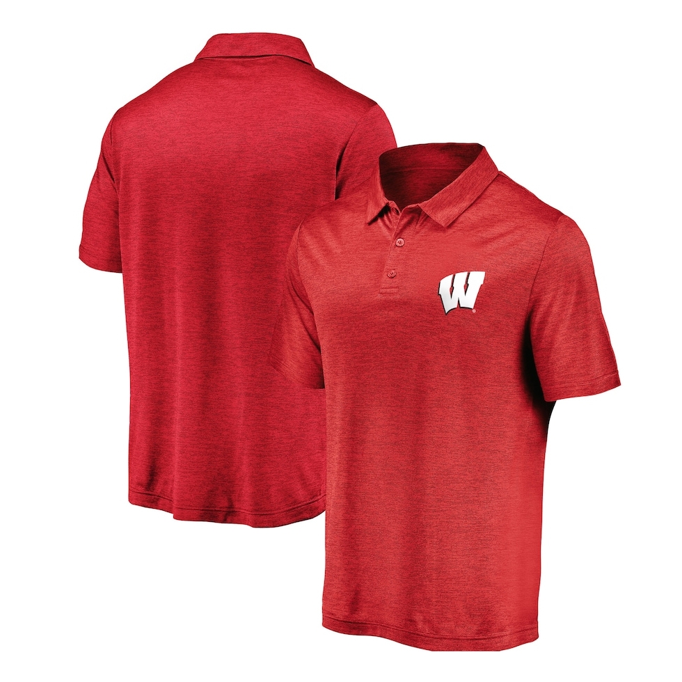 Red polo shirt with a small white \“W\“ logo on the chest, shown from front and back views.