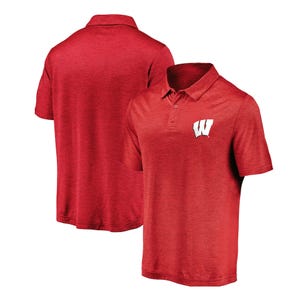 Red polo shirt with a small white \“W\“ logo on the chest, shown from front and back views.