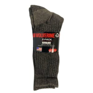 Wolverine 2-pack moisture-wicking socks with Ultra-Dri technology, designed for enhanced performance in color and comfort. Made in the USA.