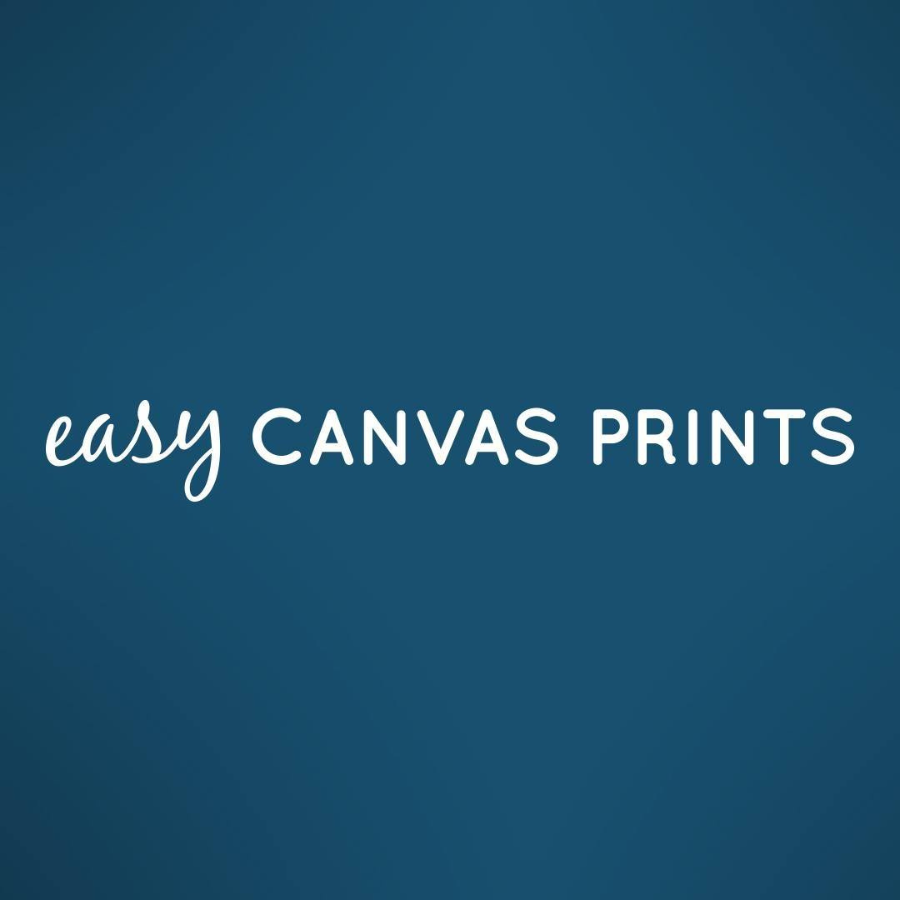 Easy Canvas Prints logo on a blue background.