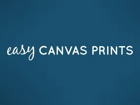 Easy Canvas Prints logo on a blue background.